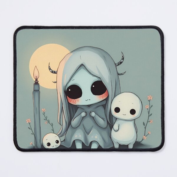 Item preview, Moon Chibi Creatures Cute Whimsical Illustrations Kawaii Art designed and sold by ART ATTACK ZONE.