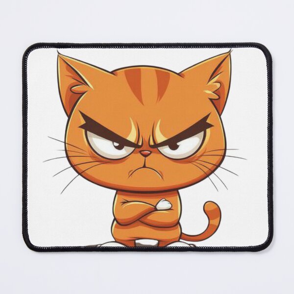 Item preview, A cartoon-style orange cat with an angry expression. designed and sold by DedeeArtthai.