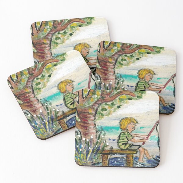 Item preview, Boy fishing on Dock designed and sold by Misfitcane.