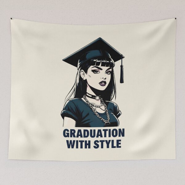 Item preview, Graduation With Style Confident Young Woman in Navy Tones designed and sold by SplashTastic.