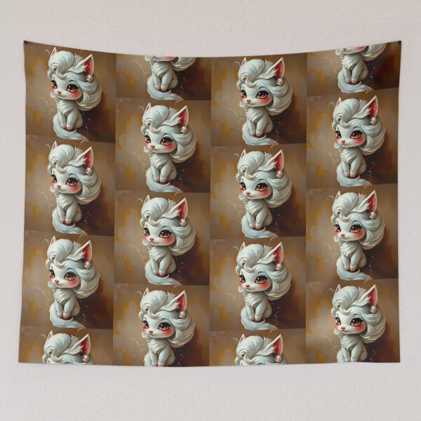 Item preview, Kitty Chibi Creatures Cute Whimsical Illustrations Kawaii Art designed and sold by ART ATTACK ZONE.