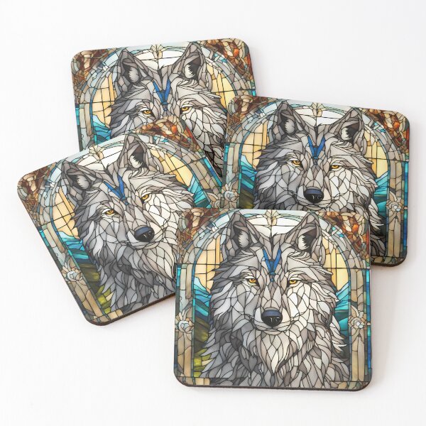 Item preview, Stained Glass Wolf designed and sold by CalmnessbyChoice.