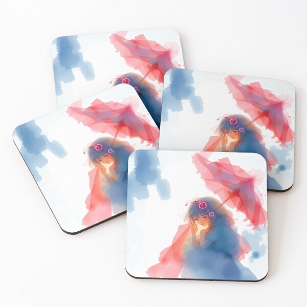Item preview, Girl Watercolors Creatures Cute Whimsical Illustrations Kawaii Art designed and sold by ART ATTACK ZONE.