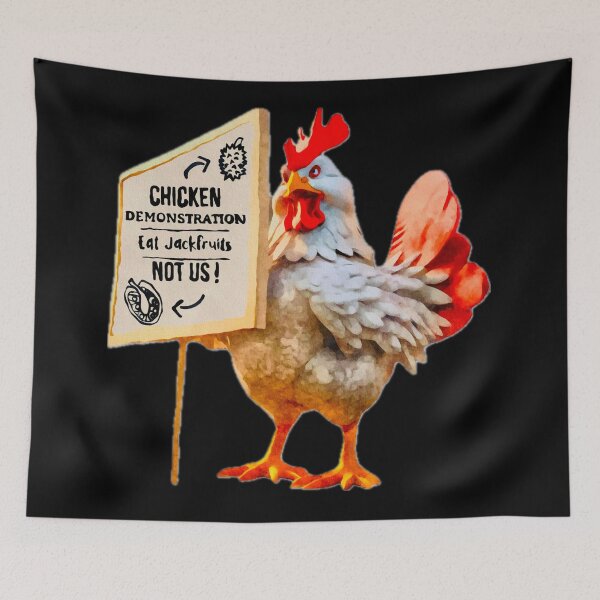 Item preview, Chicken Demonstration Eat Jackfruits not us! designed and sold by asanaworld.