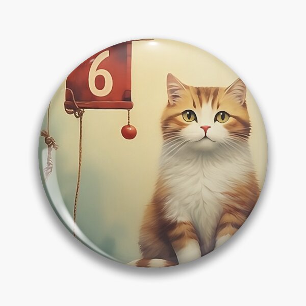 Item preview, Number Six with Cat | Numerals | Cat Illustration | Cat Art designed and sold by UnhingedBird.
