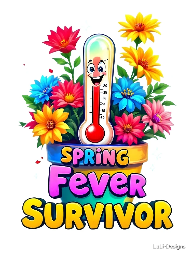 Thumbnail 3 of 3, Poster, Spring Fever Survivor – Funny Colorful Springtime Design designed and sold by LaLi-Designs.