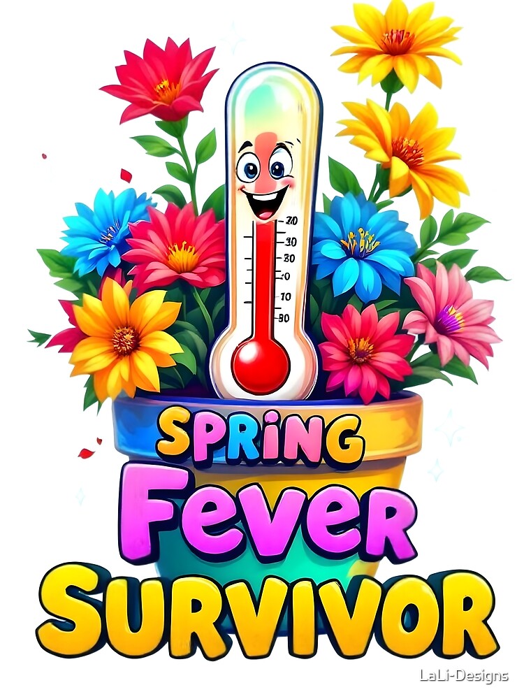 Thumbnail 3 of 3, Scarf, Spring Fever Survivor – Funny Colorful Springtime Design designed and sold by LaLi-Designs.