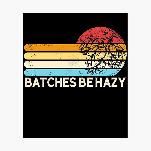 Item preview, Batches Be Hazy Hops Retro Sunset IPA Brewing Beer Gear designed and sold by DynamicDesign.