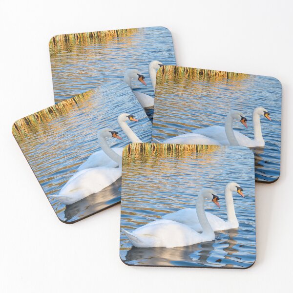 Item preview, Mute Swans in Winter with Water Reflections designed and sold by Dorset Girl.