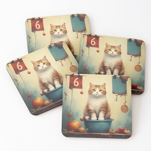 Item preview, Number Six with Cat | Numerals | Cat Illustration | Cat Art designed and sold by UnhingedBird.