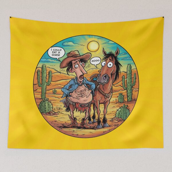 Item preview, Cowboy And Horse Joke  designed and sold by FanaticB.