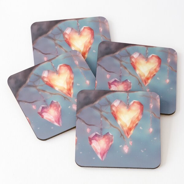 Item preview, Glowing Crystal Hearts designed and sold by CalmnessbyChoice.