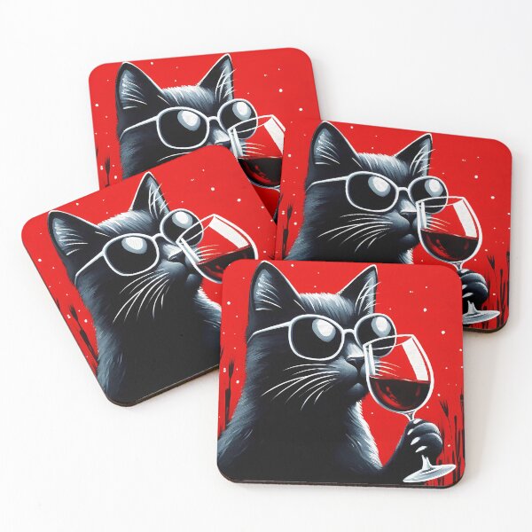 Item preview, Cat and Wine designed and sold by Visual Nomad Club.