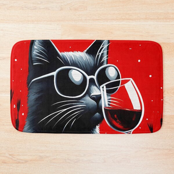 Item preview, Cat and Wine designed and sold by Visual Nomad Club.