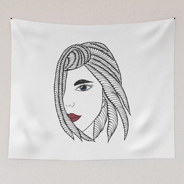 Item preview, Womans face with abstract hair designed and sold by Brownies22.