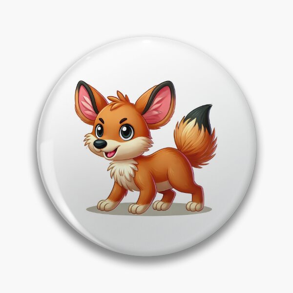 Item preview, Playful Cartoon Dhole Illustration with Big Ears and Fluffy Tail designed and sold by cave-canvas.