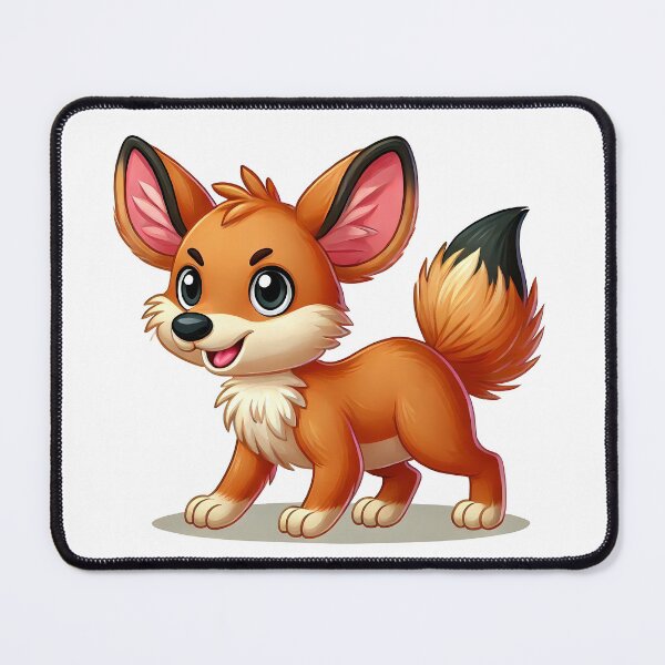 Item preview, Playful Cartoon Dhole Illustration with Big Ears and Fluffy Tail designed and sold by cave-canvas.