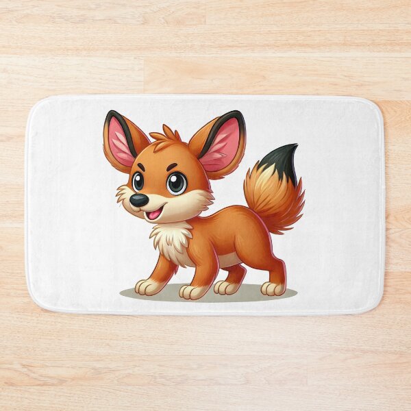 Item preview, Playful Cartoon Dhole Illustration with Big Ears and Fluffy Tail designed and sold by cave-canvas.
