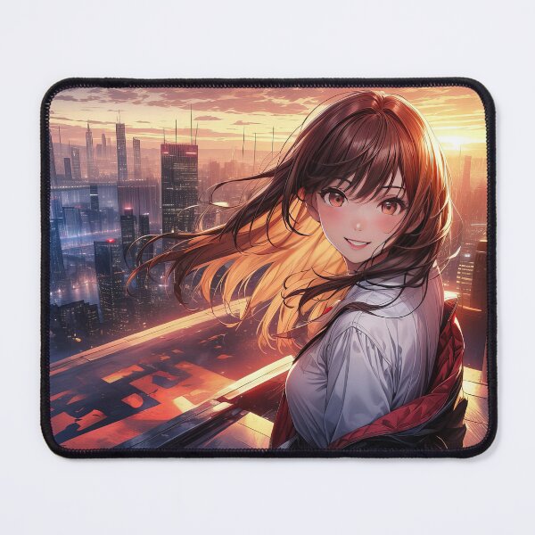 Item preview, Anime girl in kimono in city at night - Anime digital art designed and sold by TheArtistOf2022.