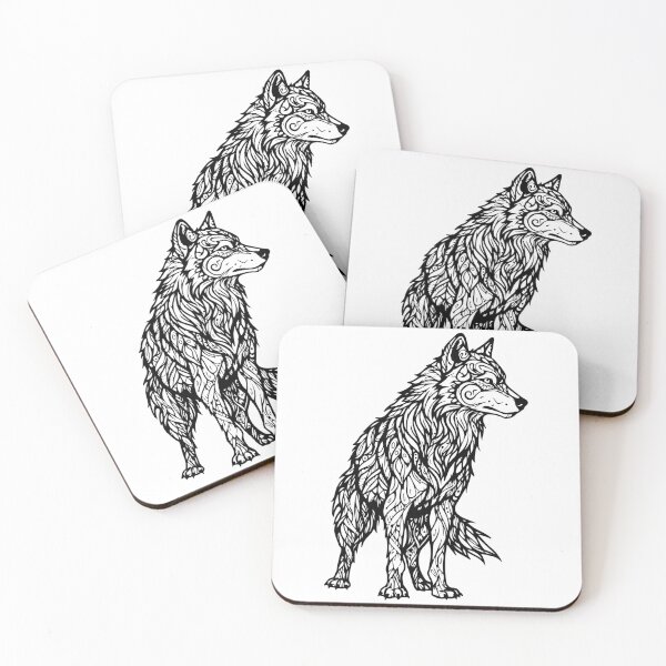 Item preview, abstract monochromatic wolf graphic designed and sold by wi geon.