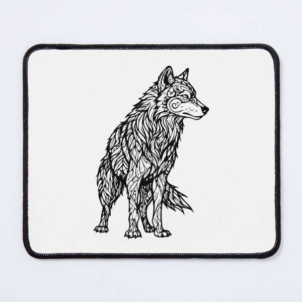 Item preview, abstract monochromatic wolf graphic designed and sold by wi geon.