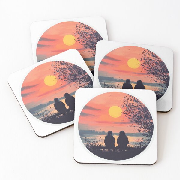 Item preview, Bench Friends and Sunset designed and sold by NicolasGlowArt.