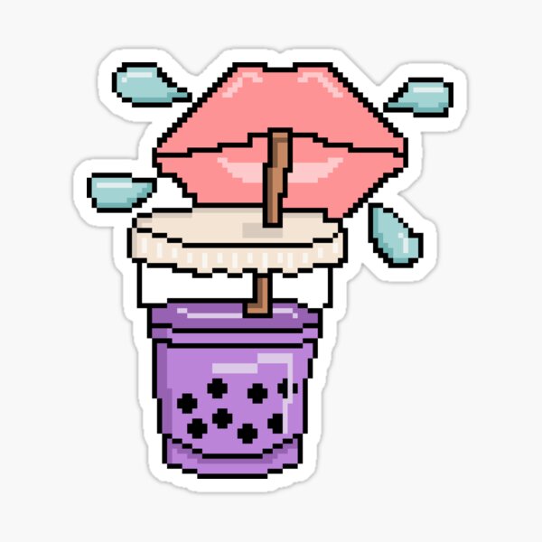 Vista previa del artículo con la obra «Taro Boba», diseñado y vendido por Pixels & Boba.