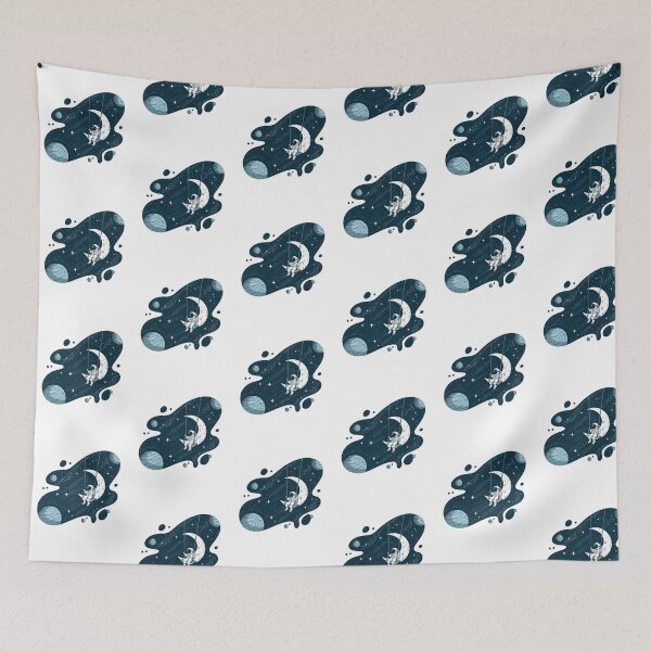 Item preview, Modern Trendy Funny Astronaut Sitting on a Swing Space Moon Stars designed and sold by SOUFIANE1991.
