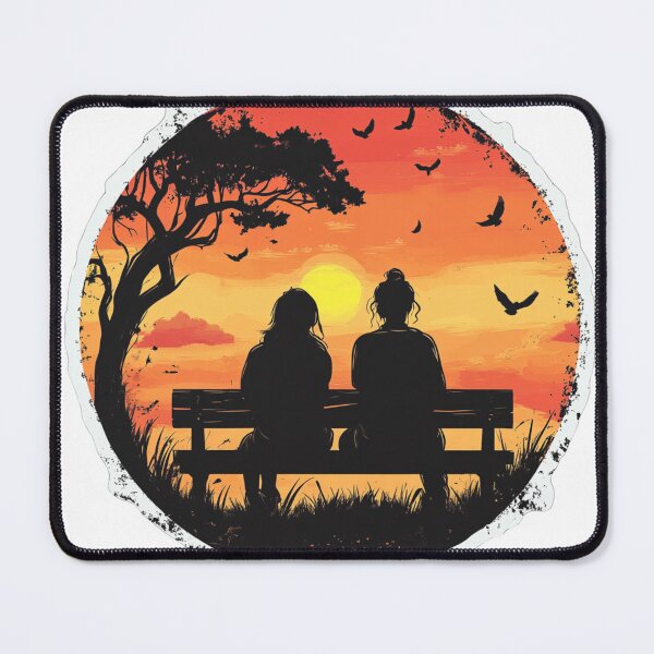 Item preview, Bench Friends With Sunset designed and sold by NicolasGlowArt.