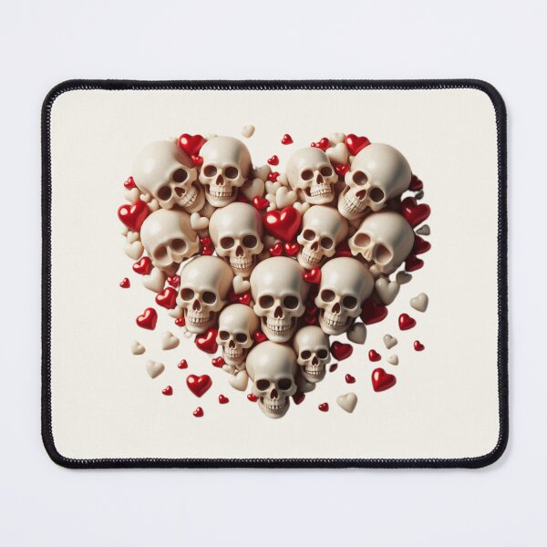 Item preview, Skulls, Hearts, Big Pattern, No / Bone White Background designed and sold by GaborSkeleton.