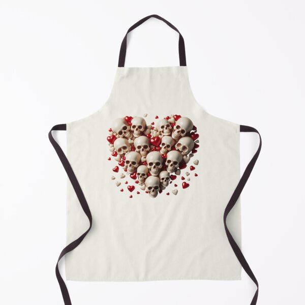 Item preview, Skulls, Hearts, Big Pattern, No / Bone White Background designed and sold by GaborSkeleton.
