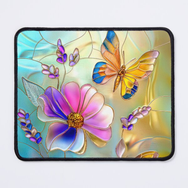 Item preview, Wildflowers and Butterflies Stained Glass  designed and sold by MargaretWiktor.