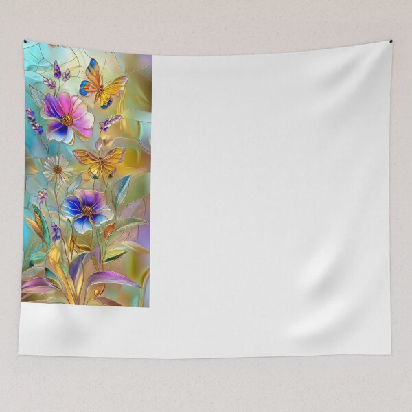 Item preview, Wildflowers and Butterflies Stained Glass  designed and sold by MargaretWiktor.