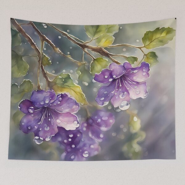 Item preview, Purple Flowers in Rain designed and sold by CalmnessbyChoice.