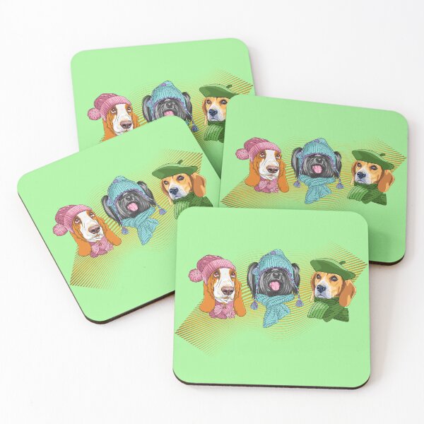 Item preview, Winter Pups in Stylish Hats designed and sold by ToscaniArt.