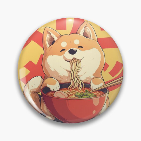 Item preview, Shiba Inu eating bowl of spicy beef ramen noodles designed and sold by Nightarcade.