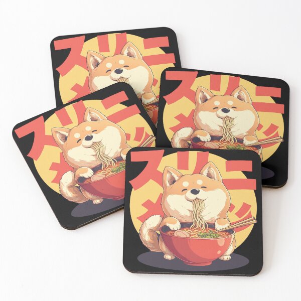 Item preview, Shiba Inu eating bowl of spicy beef ramen noodles designed and sold by Nightarcade.