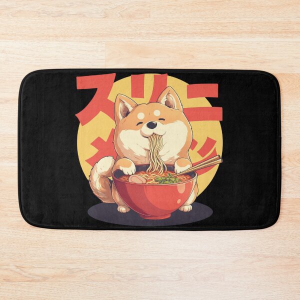 Item preview, Shiba Inu eating bowl of spicy beef ramen noodles designed and sold by Nightarcade.
