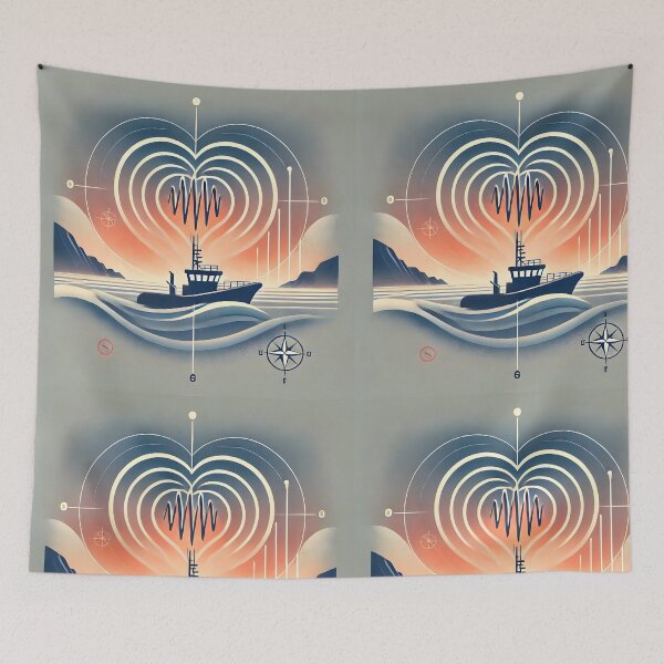 Item preview, Love is in the survey boat designed and sold by RG-ArtDesign.