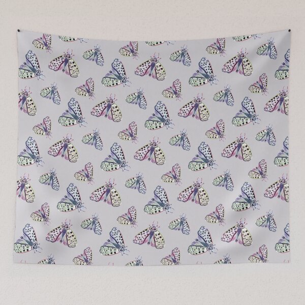 Item preview, Colorful Delicate Watercolor Moths - Light Lavender designed and sold by JasmineGDesigns.