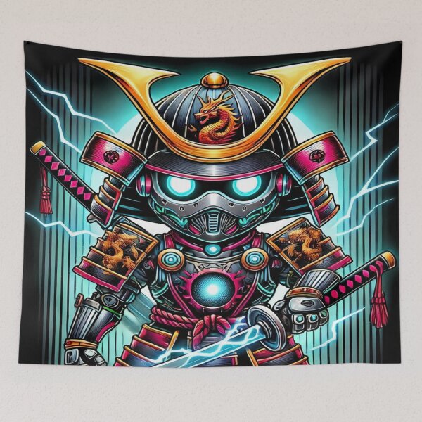 Item preview, Cyber Shogun Rockbot – The Ultimate Warrior of Power and Rebellion - Model 5 designed and sold by NeonBot_Shop.