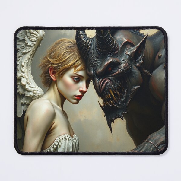 Item preview, Angel Vs Demon Avenging protector classical inspirational artwork designed and sold by Vintage Designs +.