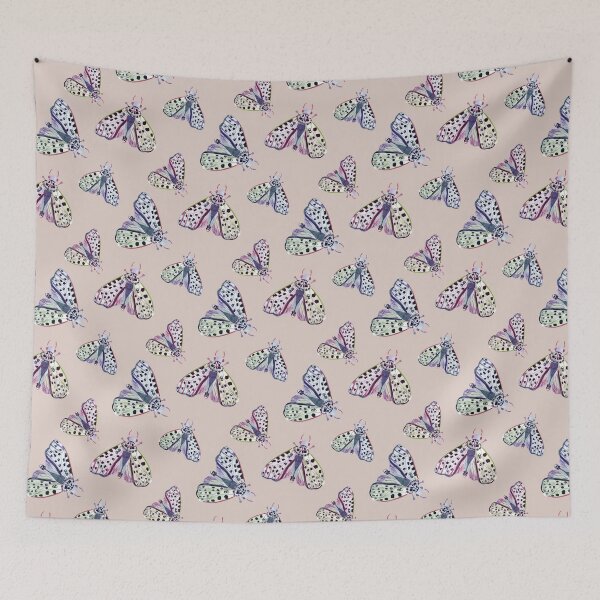 Item preview, Colorful Delicate Watercolor Moths - Dusty Pink designed and sold by JasmineGDesigns.