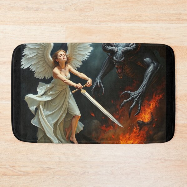 Item preview, Angel Vs Demon Avenging protector classical inspirational artwork designed and sold by Vintage Designs +.