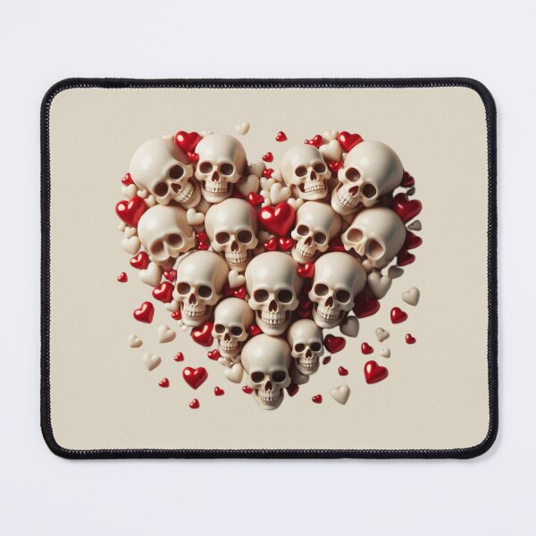 Item preview, Skulls, Hearts, Dark Bone Color Background, Big Pattern designed and sold by GaborSkeleton.