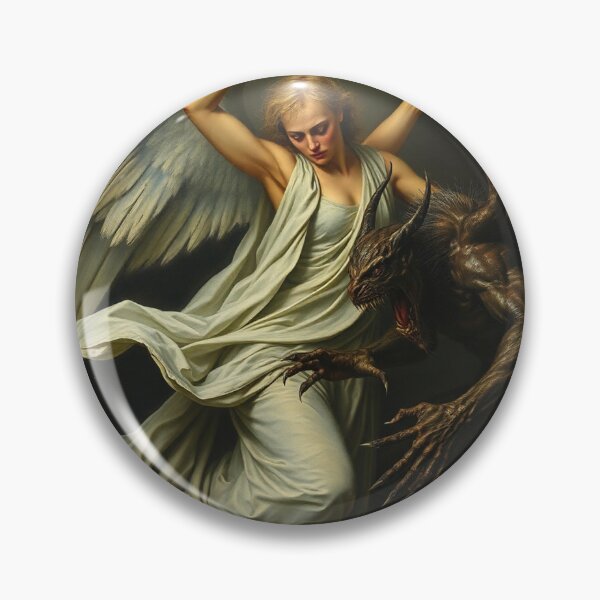 Item preview,  Angel Vs Demon Avenging protector classical inspirational artwork designed and sold by Vintage Designs +.