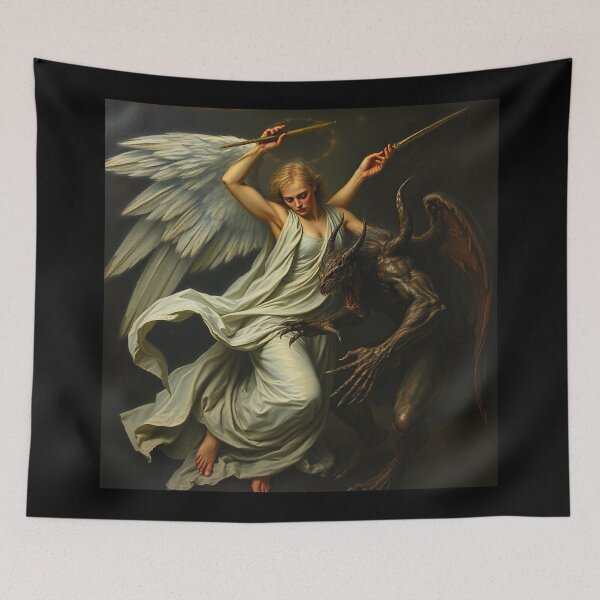 Item preview,  Angel Vs Demon Avenging protector classical inspirational artwork designed and sold by Vintage Designs +.