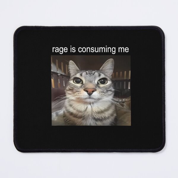 Item preview, Rage Is Consuming Me Silly Staring Cat Meme designed and sold by FunnyHumorTees.