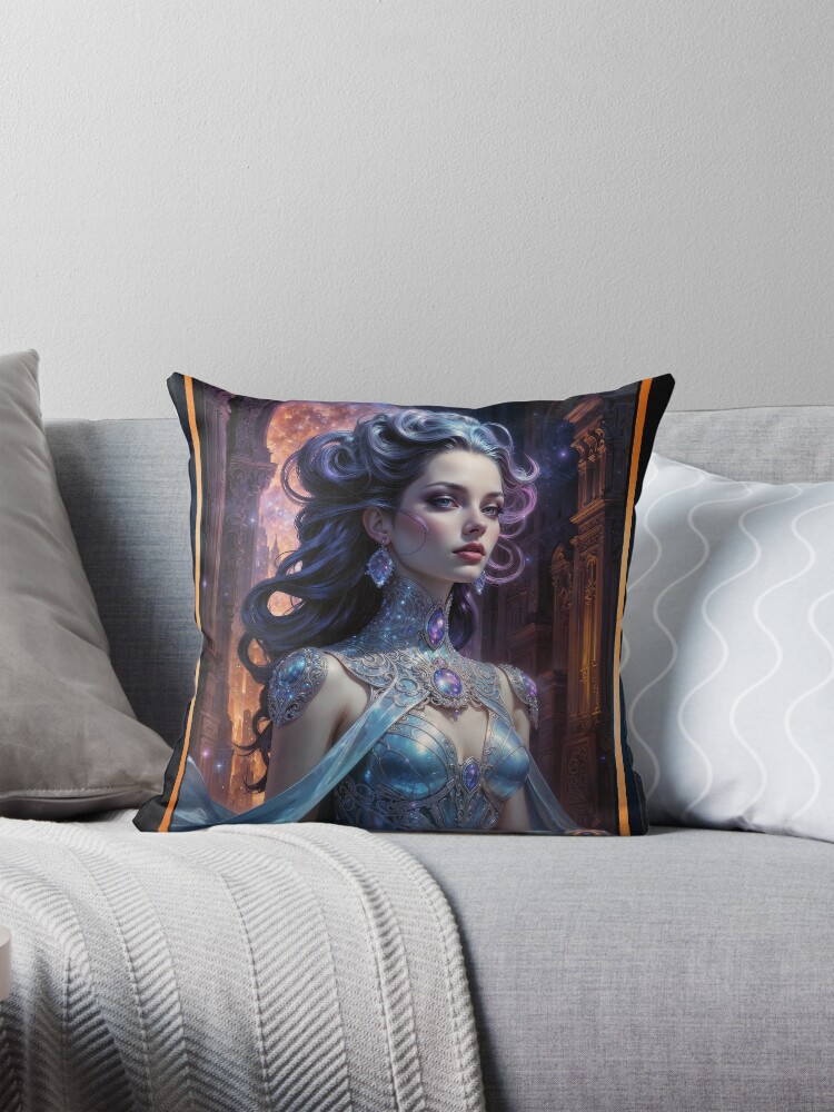 Portrait of Isabella Luminéa Under A Moonlit Sky Stunning AI Concept Art by Xzendor7 Room Decor Poster Art Print