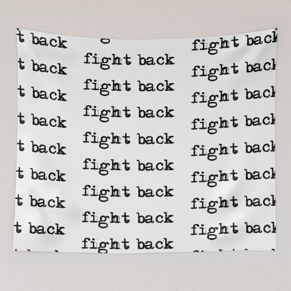 Item preview, fight back in black typewriter font designed and sold by deynaaz.